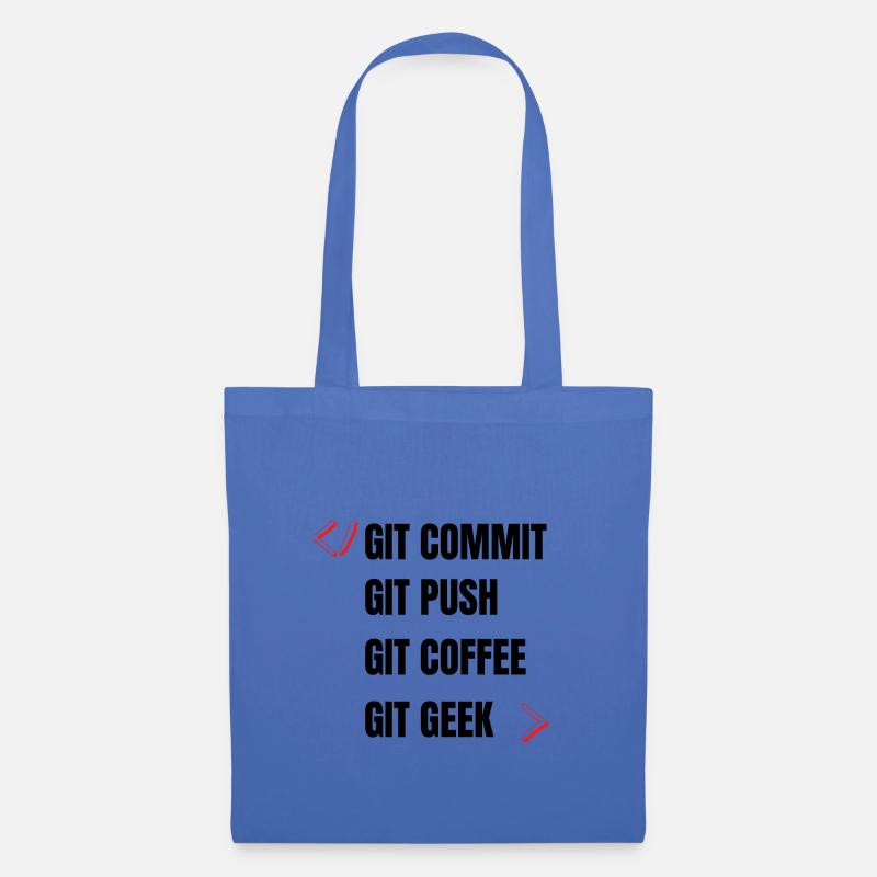 git commit git push git coffee git geek developpeu - Tote Bag - light blue