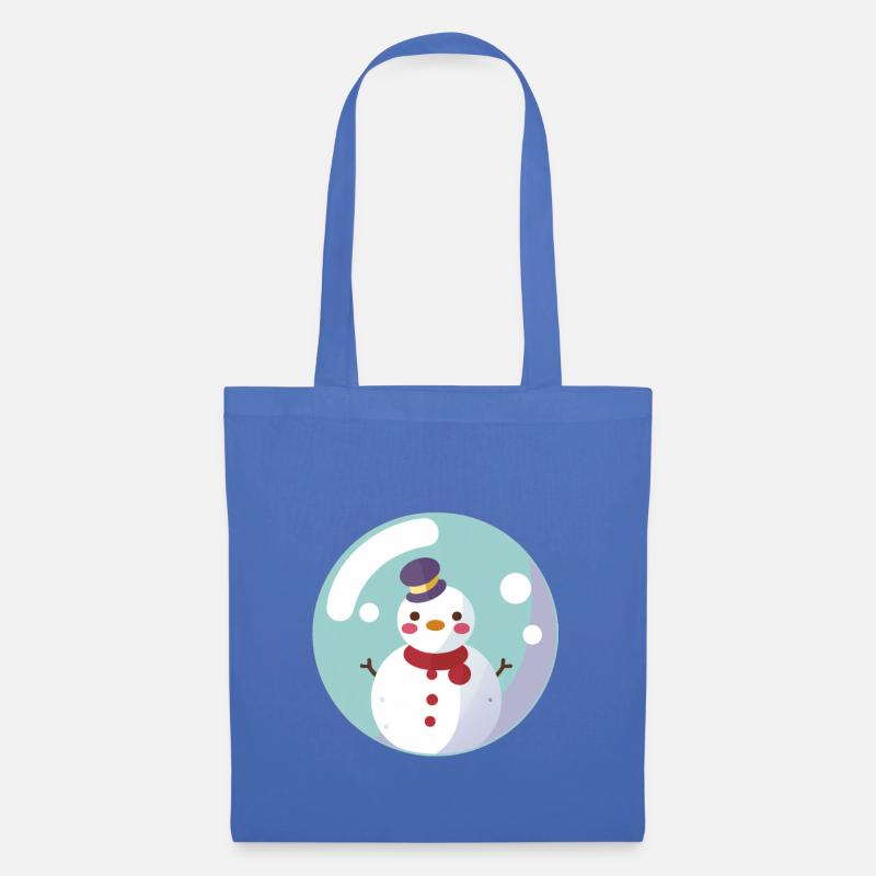 schneeman schneekugel - Stoffbeutel - Hellblau