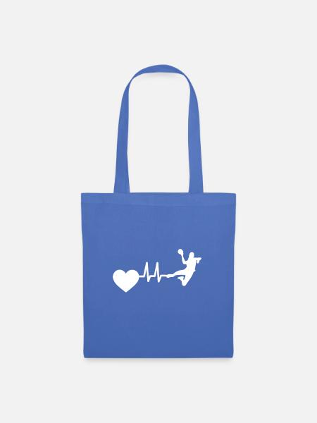 Handball EKG Handballer Herzschlag Handballspieler - Stoffbeutel - Hellblau