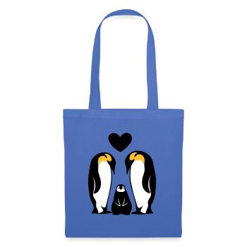 Familie Family Famille Pinguinfamilie Penguins - Stoffbeutel - Hellblau - Vorne