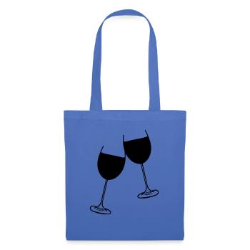 wein glas design - Stoffbeutel - Hellblau - Vorne