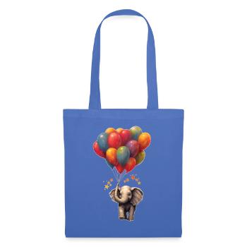 Eléphant avec ballons - Sac en tissu - bleu pâle - Devant