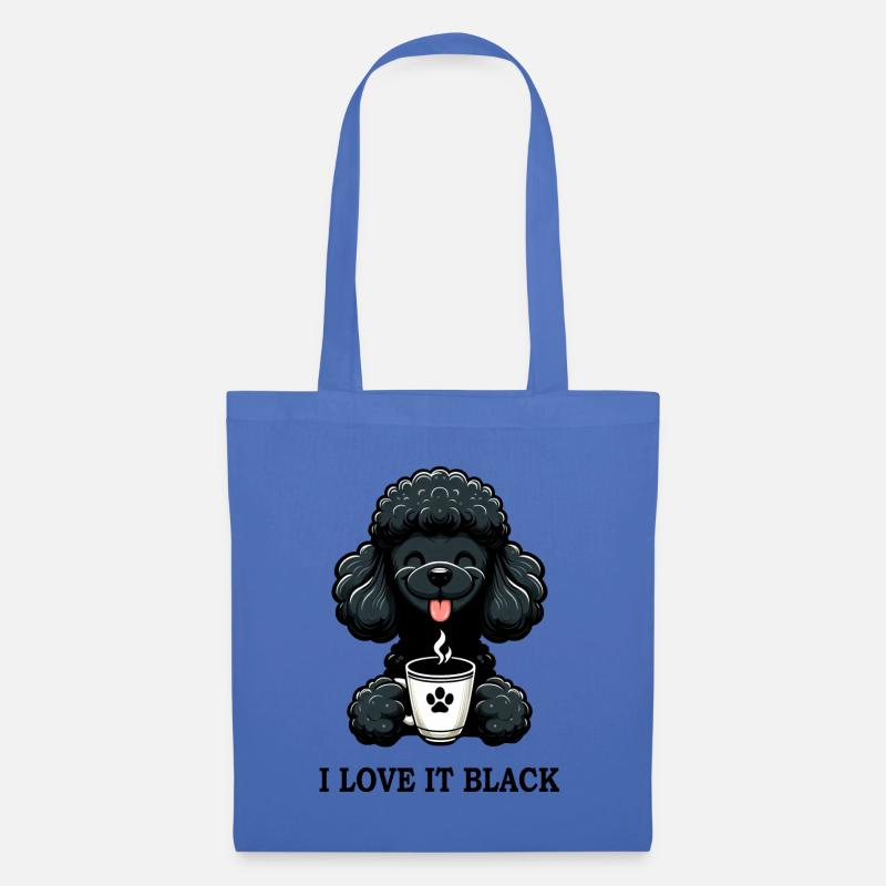 Schwarzer Pudel Kaffee I Love It Black - Stoffbeutel - Hellblau