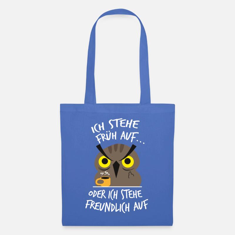 Nachteule Frühaufsteher Kaffee - Stoffbeutel - Hellblau