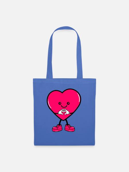 heart comic - Stoffbeutel - Hellblau