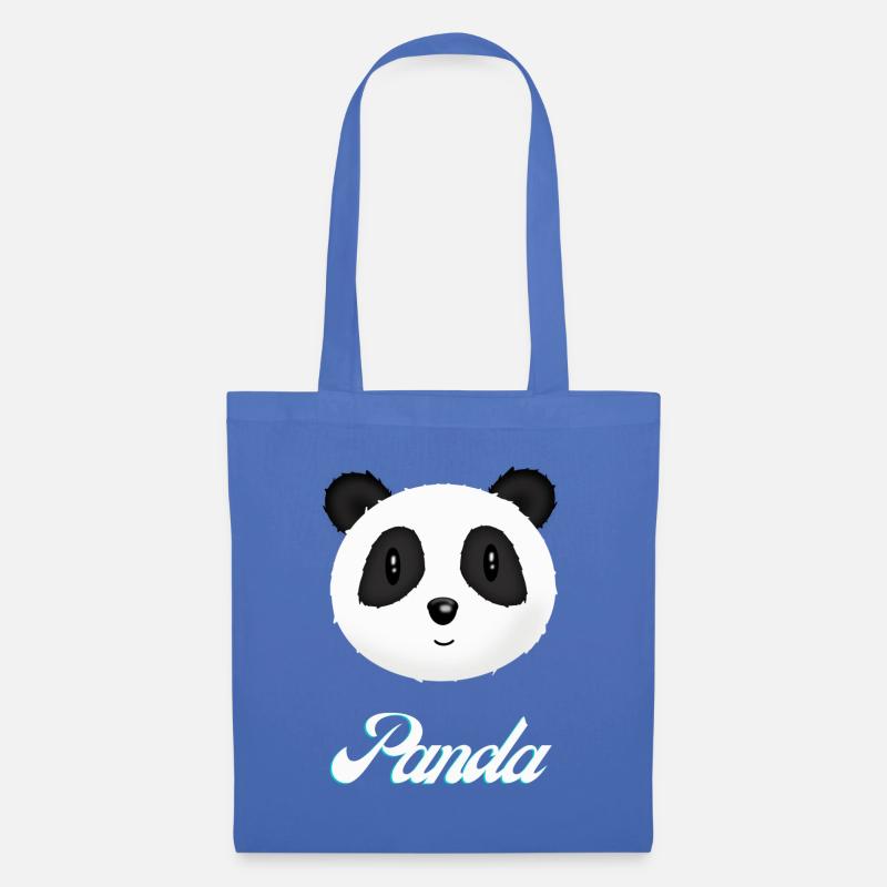 Panda Design Panda Kopf Weiss Schwarz Panda Bär - Stoffbeutel - Hellblau