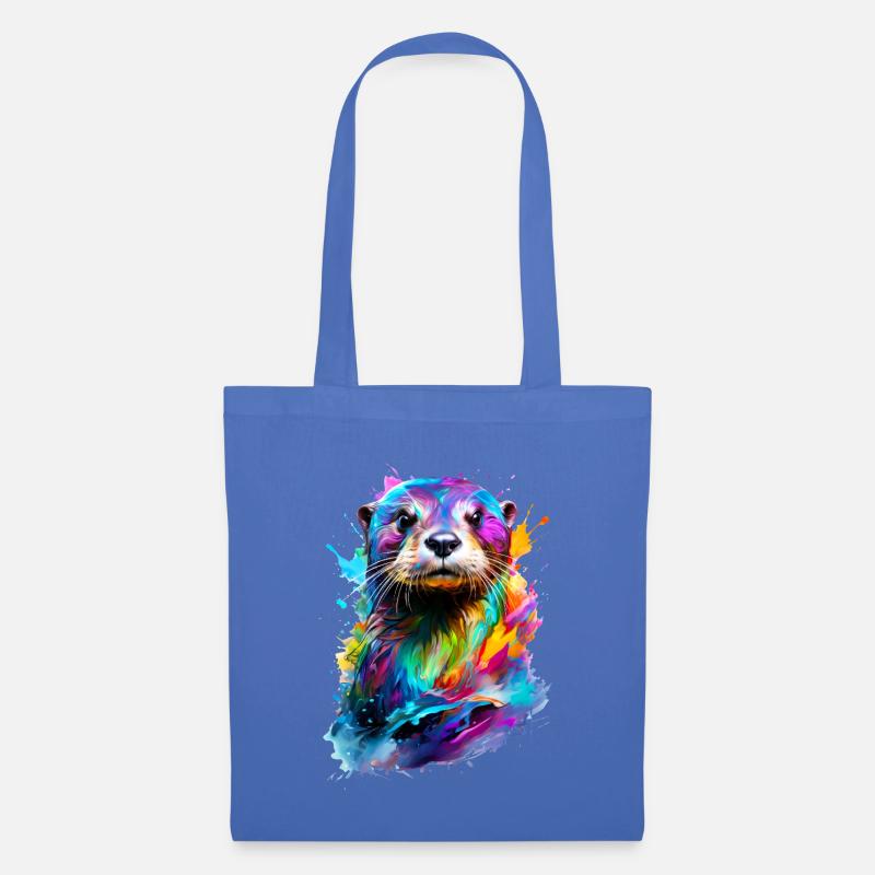 Bemalter Otter - Stoffbeutel - Hellblau