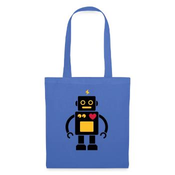 Roboter / Robot #2_3c - Stoffbeutel - Hellblau - Vorne