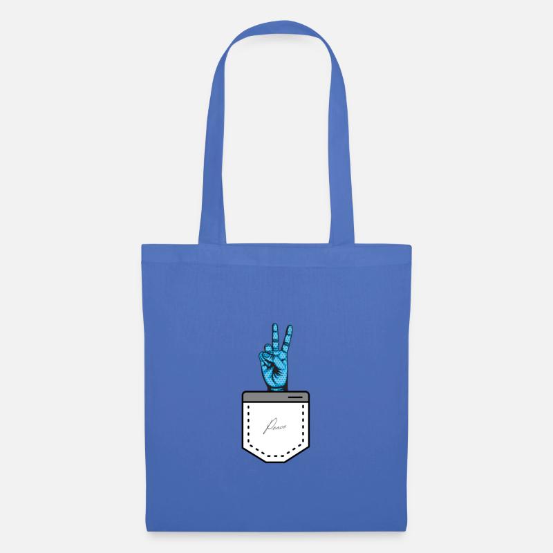 Peace Brusttasche - Stoffbeutel - Hellblau