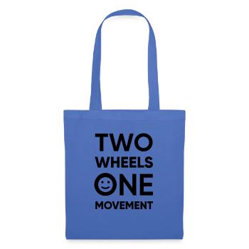 HappyBike - Two Wheels One Movement - black - Stoffbeutel - Hellblau - Vorne