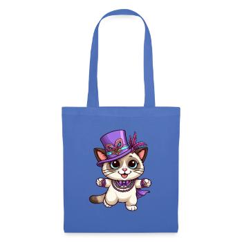 Chat Siamois Mardi Gras Bande Dessinée Mignon - Sac en tissu - bleu pâle - Devant