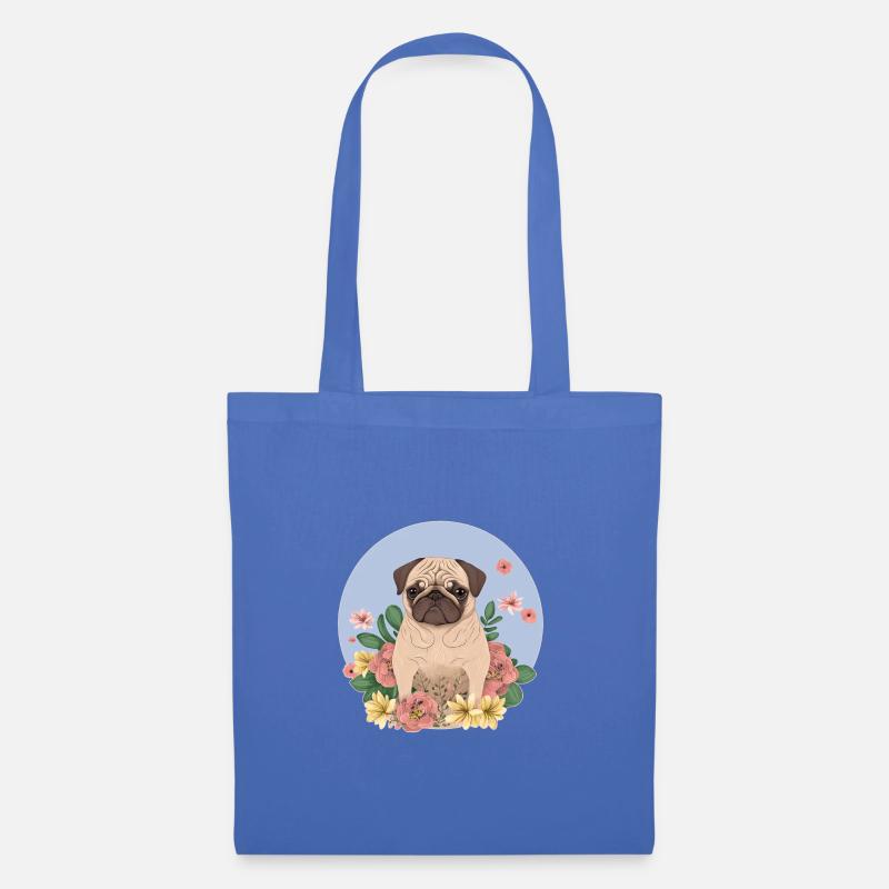 Mops - Stoffbeutel - Hellblau