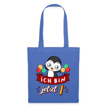 1 Geburtstag Jahr Pinguin Kindergeburtstag - Stoffbeutel - Hellblau - Vorne