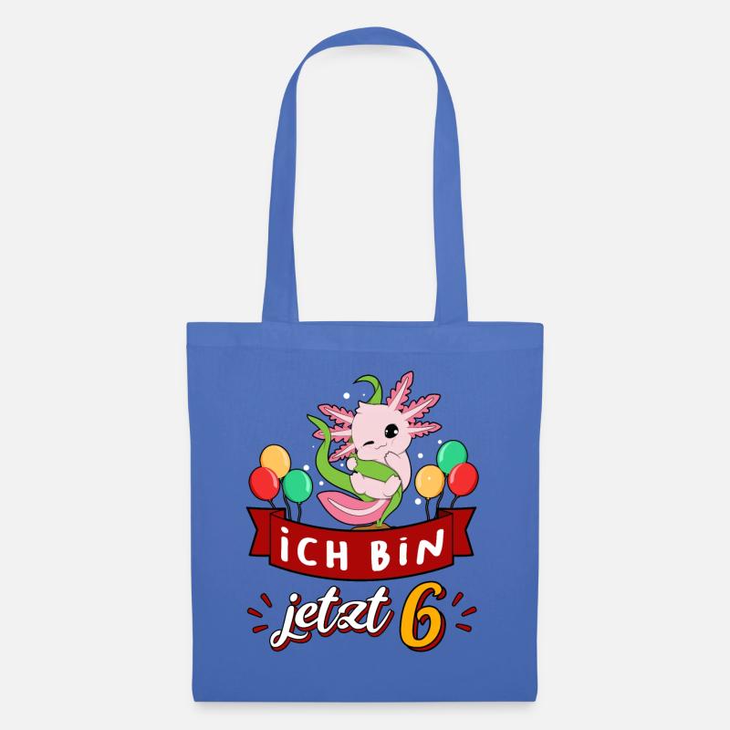 6 Geburtstag Jahr Axolotl Kindergeburtstag - Stoffbeutel - Hellblau