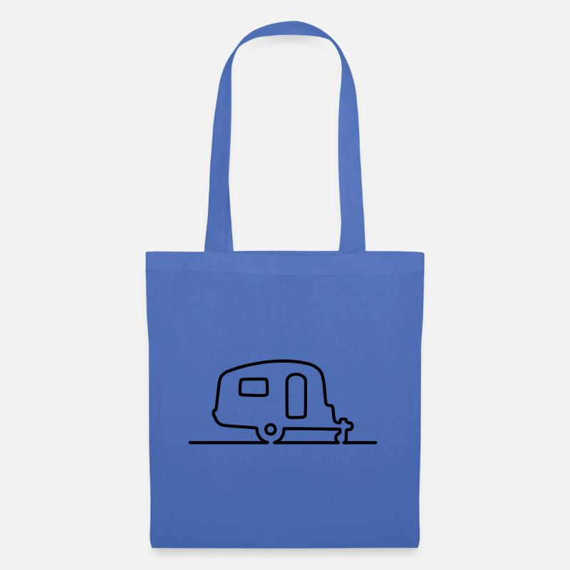 Wohnwagen / Caravan - Kontur - klassische Form - Stoffbeutel - Hellblau