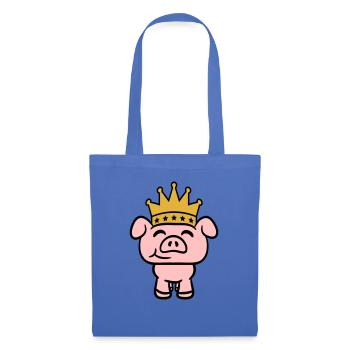 Cochon Roi Reine Prince héritier Princesse - Sac en tissu - bleu pâle - Devant