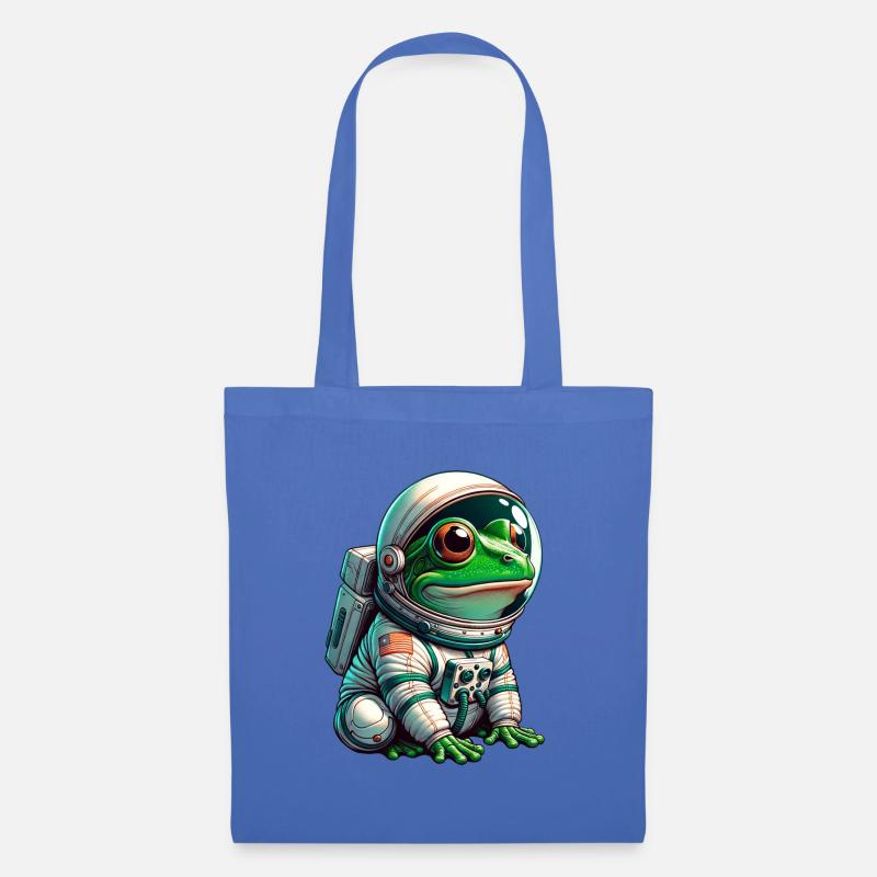 Frosch Astronaut im Weltall - Stoffbeutel - Hellblau