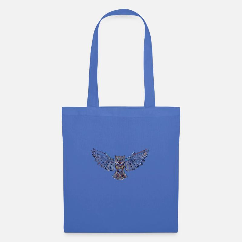 Fliegende Eule - Stoffbeutel - Hellblau