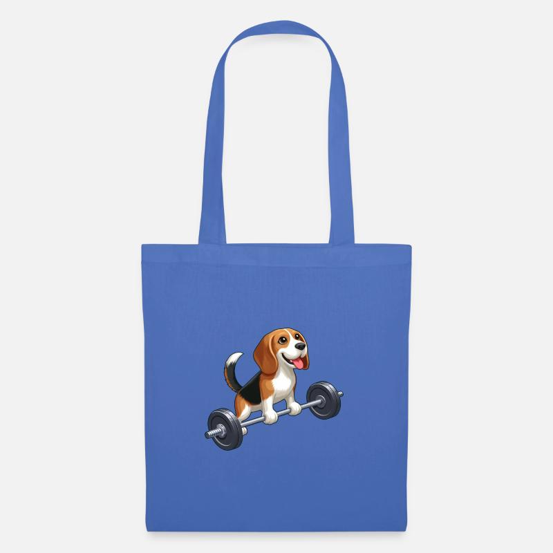 Beagle Gewichtheber Workout Kraft - Stoffbeutel - Hellblau