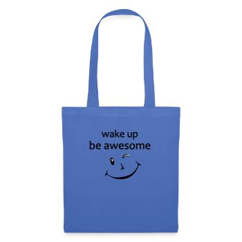 Yoga Shirt, Motivation, lächeln, wake up - Stoffbeutel - Hellblau - Vorne