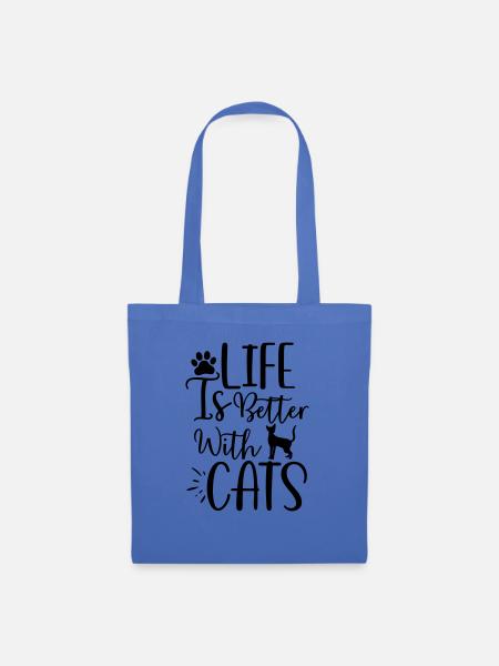 life better with cats - Stoffbeutel - Hellblau
