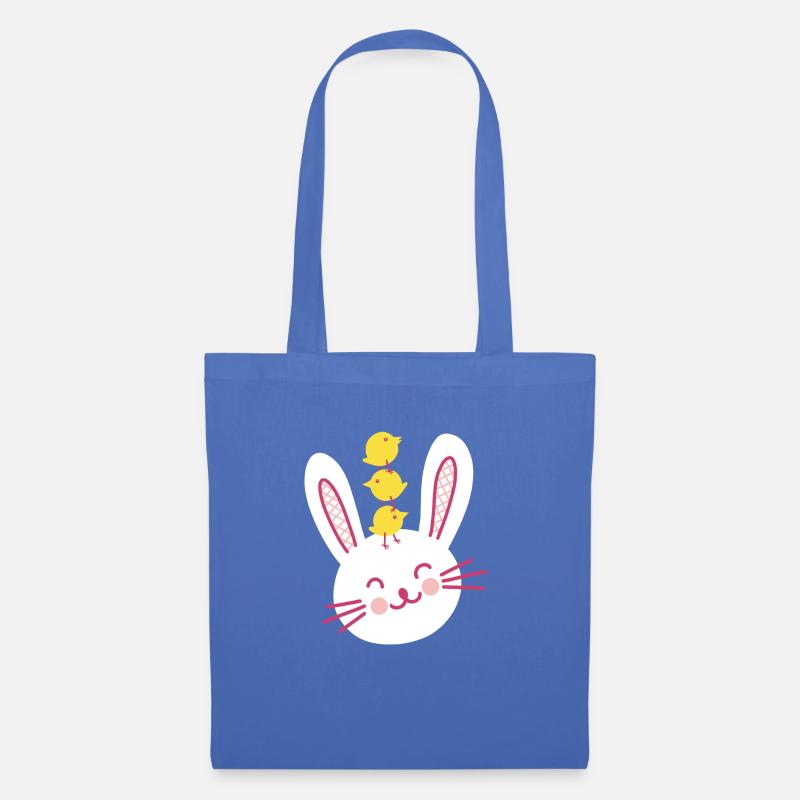 Easter Bunny and Three Cute Chicks - Tote Bag - light blue