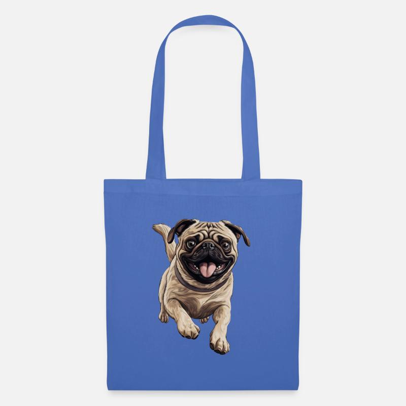 Mops sprintet - Stoffbeutel - Hellblau