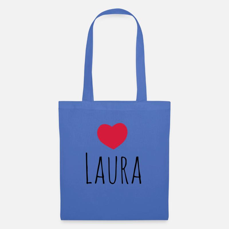 Herz Laura Geschenk - Stoffbeutel - Hellblau