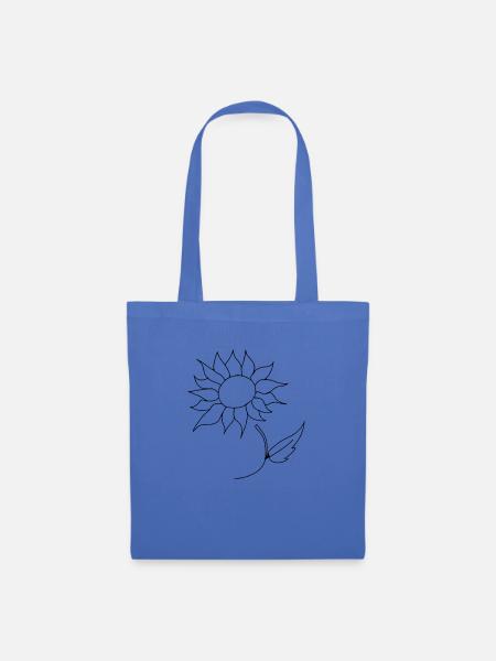 Sonnenblume Oneline - Stoffbeutel - Hellblau