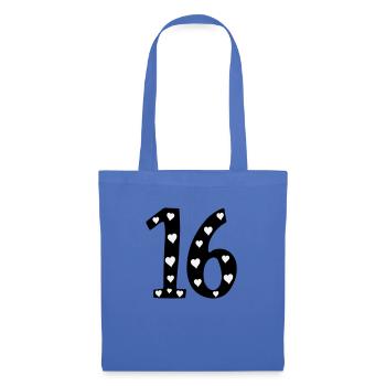 16 anniversaire avec coeur - Sac en tissu - bleu pâle - Devant