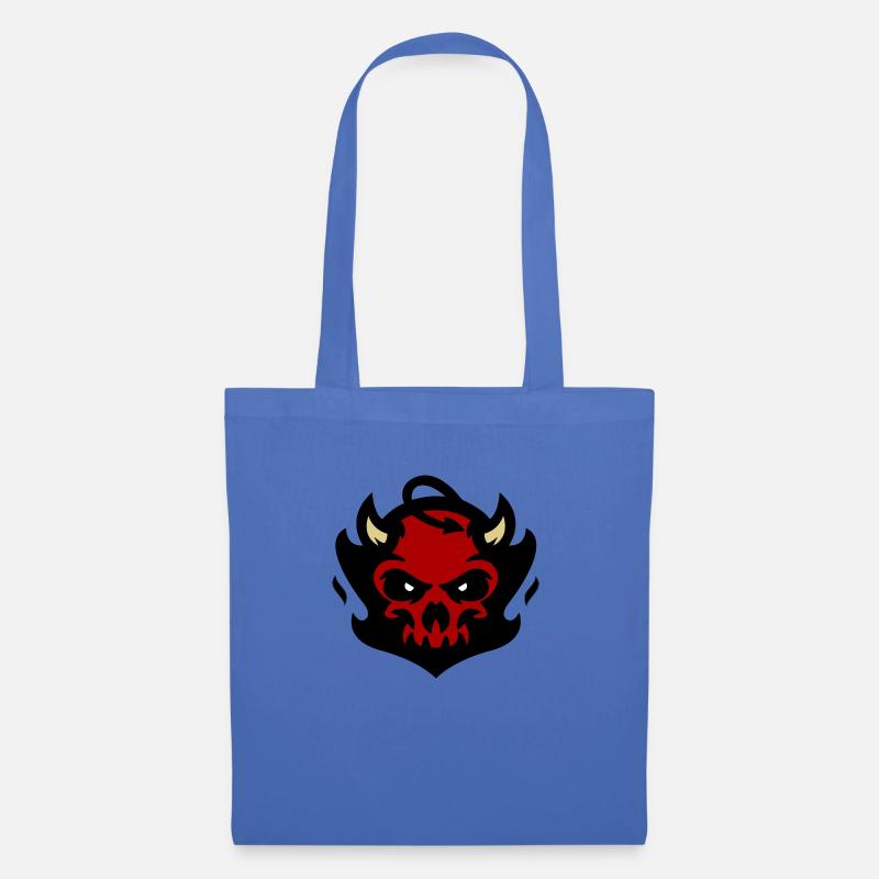 Teufel / Devil / Totenkopf - Stoffbeutel - Hellblau