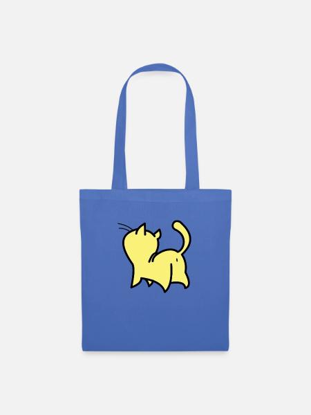 gelbe katze - Stoffbeutel - Hellblau