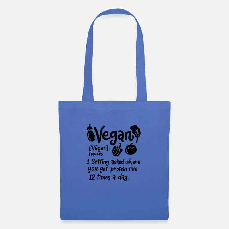 Vegan-getting asked where you get protein - Stoffbeutel - Hellblau