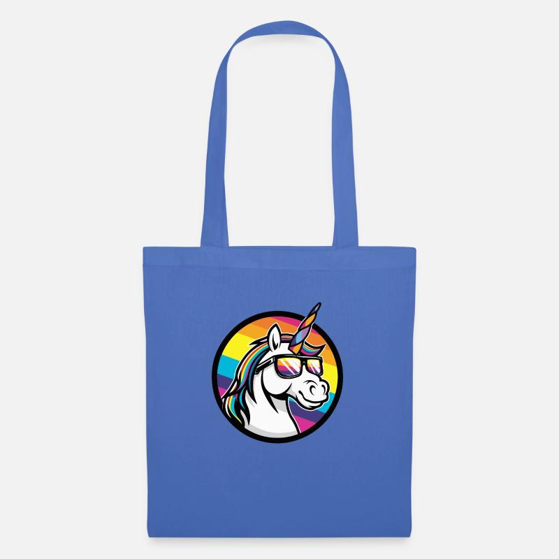 Einhorn Cool Sommer - Stoffbeutel - Hellblau