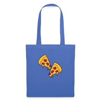 2 pizzas morceaux de fromage dégoulinant de salami - Sac en tissu - bleu pâle - Devant