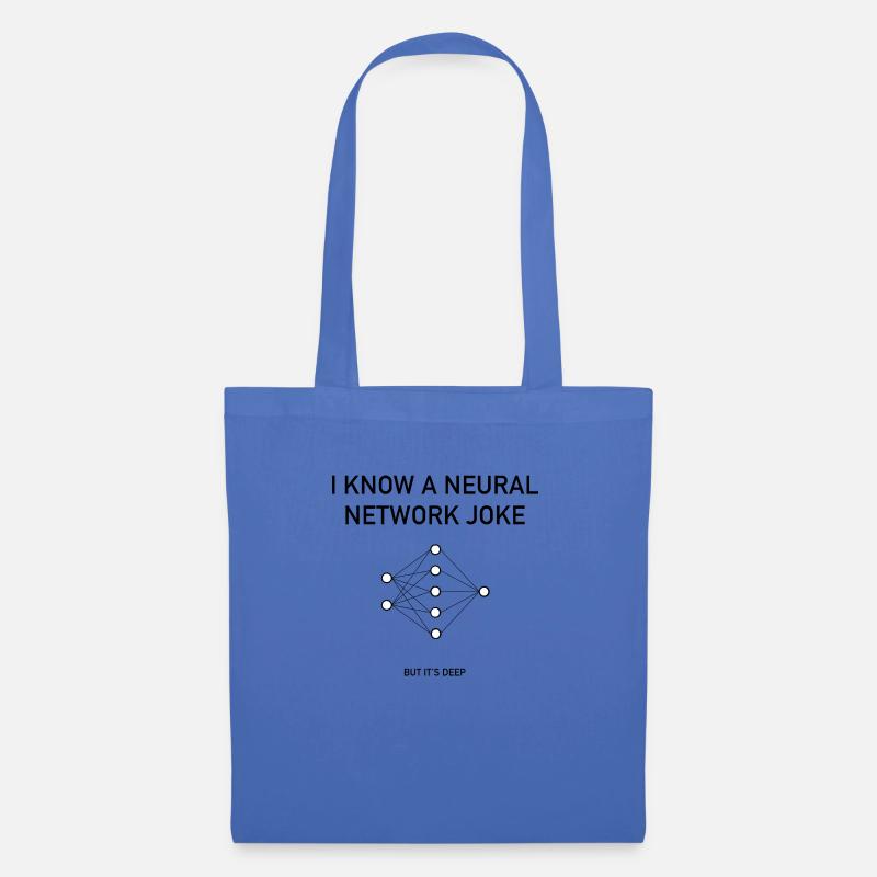 I Know A Neural Network Joke - But It's Deep - Pun - Stoffbeutel - Hellblau