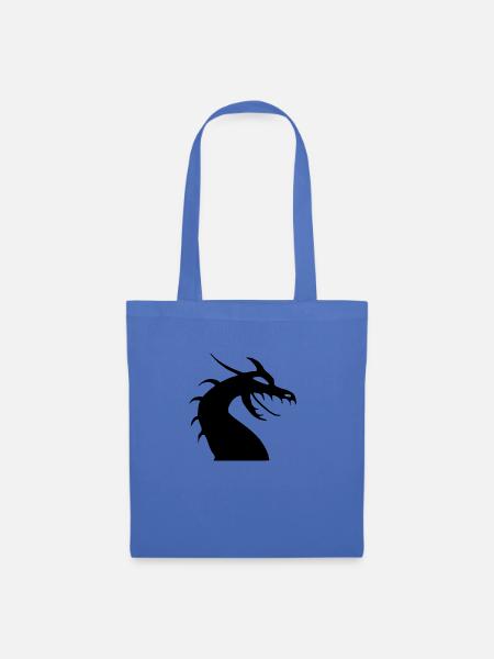 Drachenkopf Silhouette - Stoffbeutel - Hellblau
