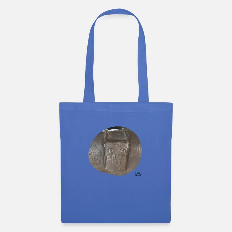 I see faces - Ich sehe Gesichter - Stoffbeutel - Hellblau
