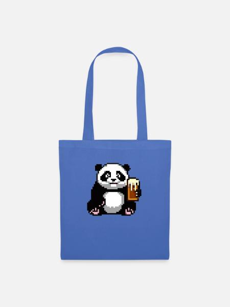 Pixel Panda Pint Zeit - Stoffbeutel - Hellblau