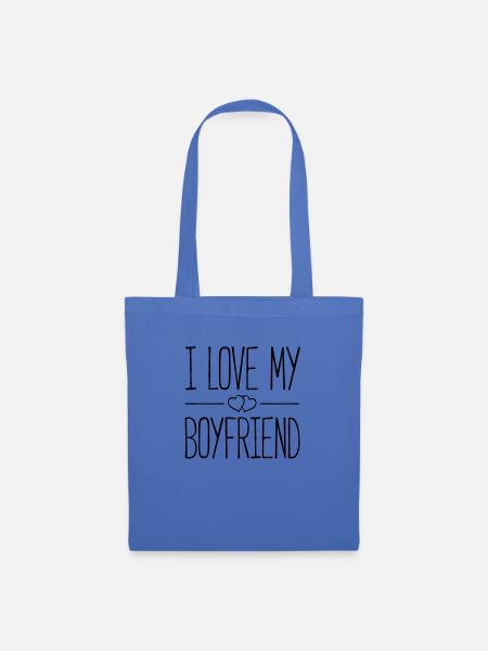 i love my boyfriend hearts - Stoffbeutel - Hellblau