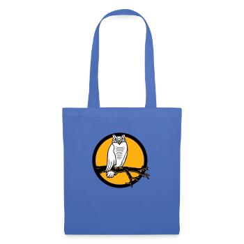 Owl Eagle Owl Branch Tree Forest Moon Night Full Moon Round - Tote Bag - light blue - Front