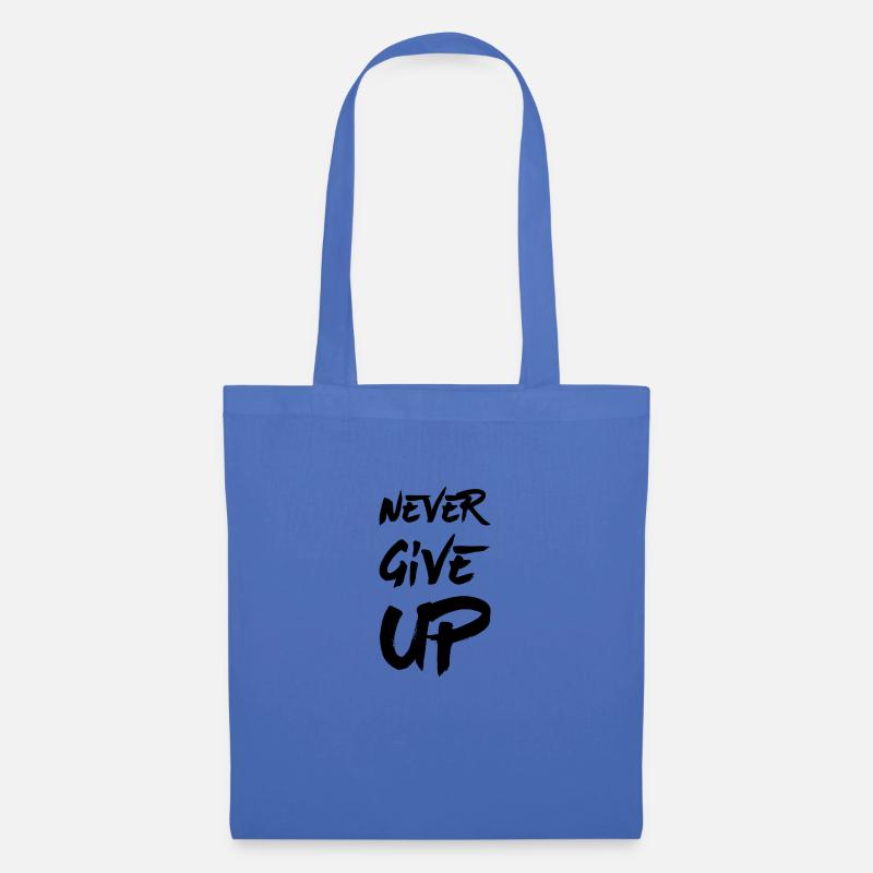 Never Give Up - Stoffbeutel - Hellblau
