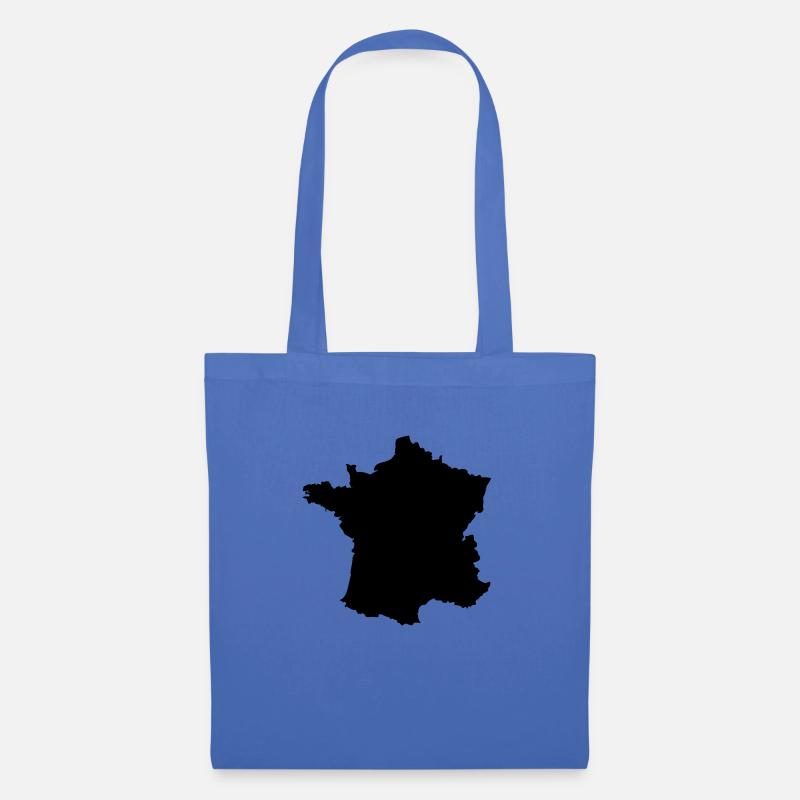 Frankreich Karte - Stoffbeutel - Hellblau