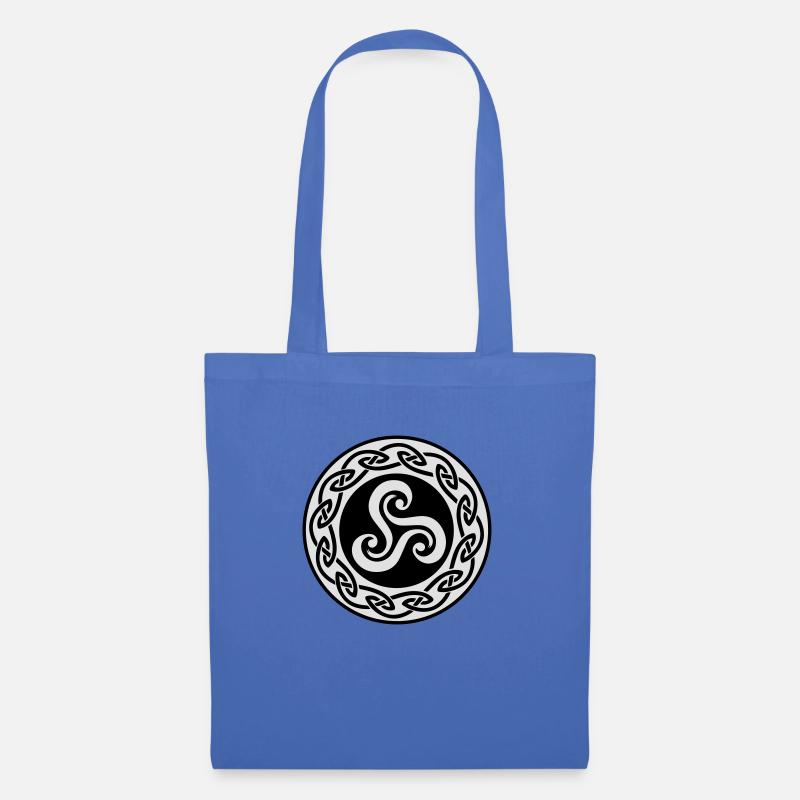 Triskell avec decor celte - Sac en tissu - bleu pâle
