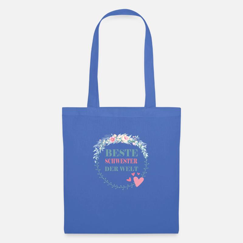 Beste Schwester der Welt Geschenkidee - Stoffbeutel - Hellblau
