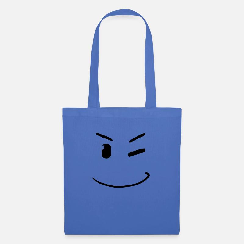 Winking Face - - Tote Bag - light blue