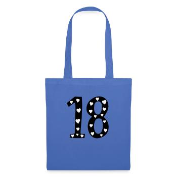 18e anniversaire avec cœur - Sac en tissu - bleu pâle - Devant