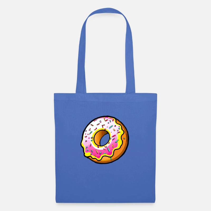 Bunter Donut - Stoffbeutel - Hellblau