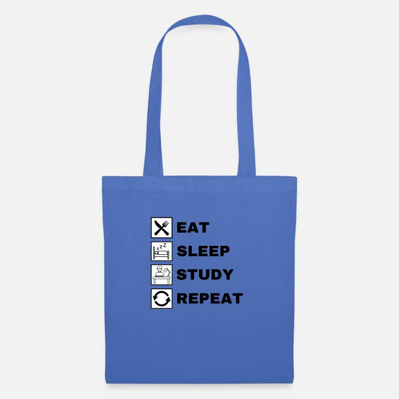 Eat Sleep Study Repeat - Stoffbeutel - Hellblau