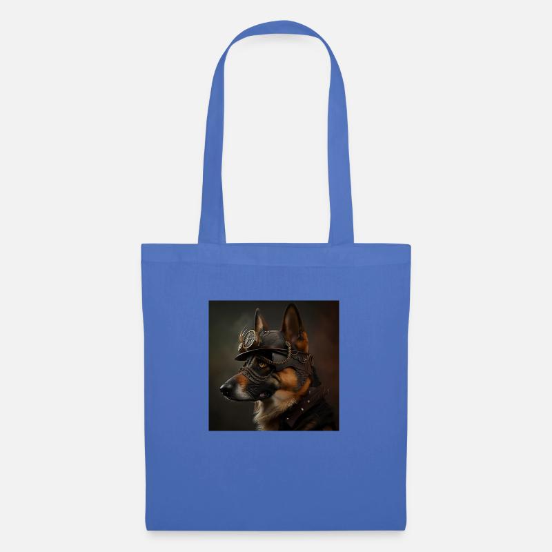 Schaferhund Steampunk - Stoffbeutel - Hellblau